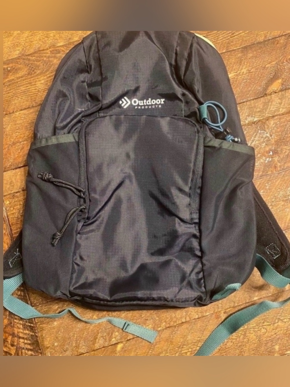 Outdoor Products Black Backpack with Teal Accents